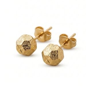 Geometric Gold Stud Earrings