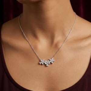 Floral Crystal Pendant Necklace